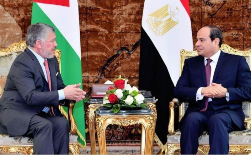 السيسي وعبد الله الثاني يؤكدان ضرورة إحياء عملية السلام