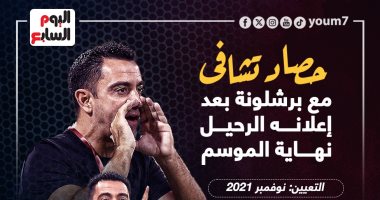 حصاد تشافي مع برشلونة بعد إعلان رحيله نهاية الموسم.. إنفوجراف