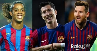 ليفاندوفسكى يتخطى ميسي ورونالدينيو فى قائمة هدافى برشلونة الذهبية