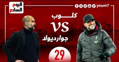 تاريخ مواجهات جوارديولا وكلوب قبل قمة ليفربول ضد مان سيتي.. إنفوجراف