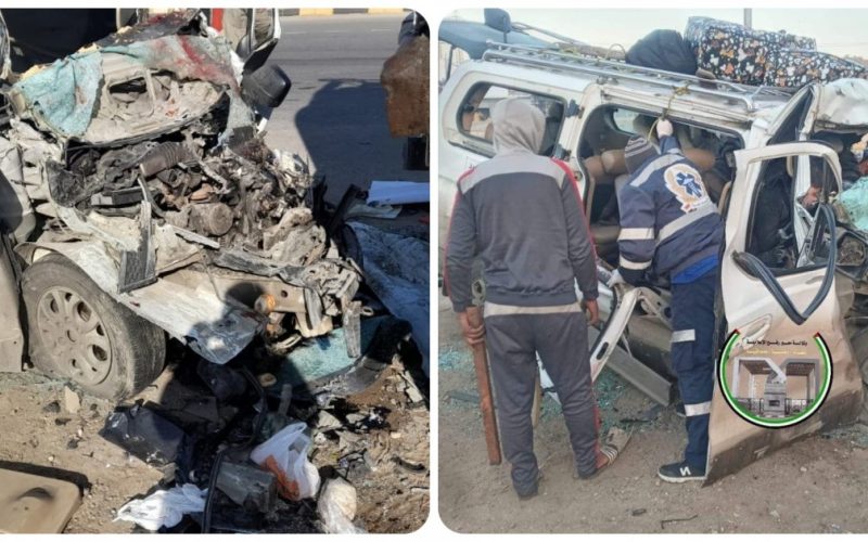 وفاة 5 فلسطينيين من غزة في حادث سير على طريق الإسماعيلية بمصر